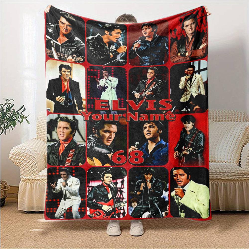 Elvis Presley Personalisierte Textdecke Leichte Anpassbare Decke Langlebiger Komfort Überwurf Für Bett Wohnzimmer Heimdekoration Büro
