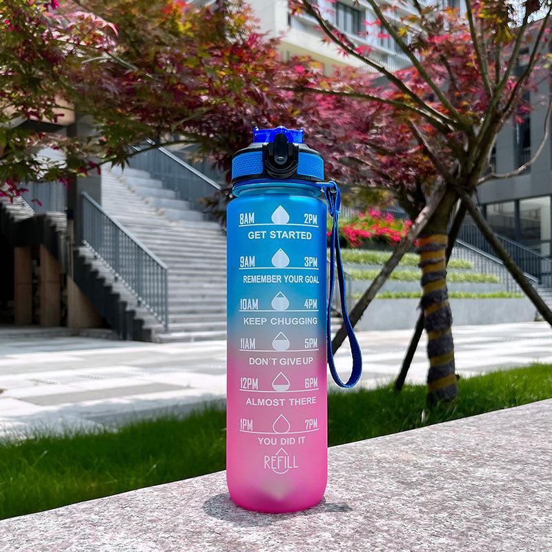 1 Liter Wasserflasche, motivierende Sport-Wasserflasche, auslaufsichere Trinkflaschen, Outdoor, Reisen, Fitnessstudio, Fitness, Krüge für die Küche