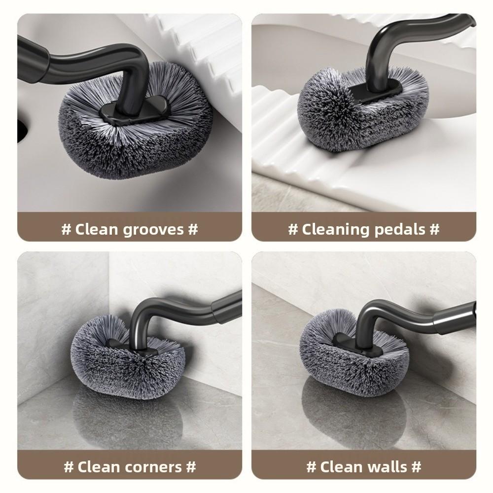 Hygienic Long Handle Toilet Brush Carbon Steel Closestool Brush  No Dead Corners Cleaning