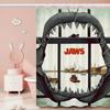 J-JAWS Movie 1pc Pattern Shower Curtain Plus Hooks Waterproof Machine Washable Polyester Fabric Abstract