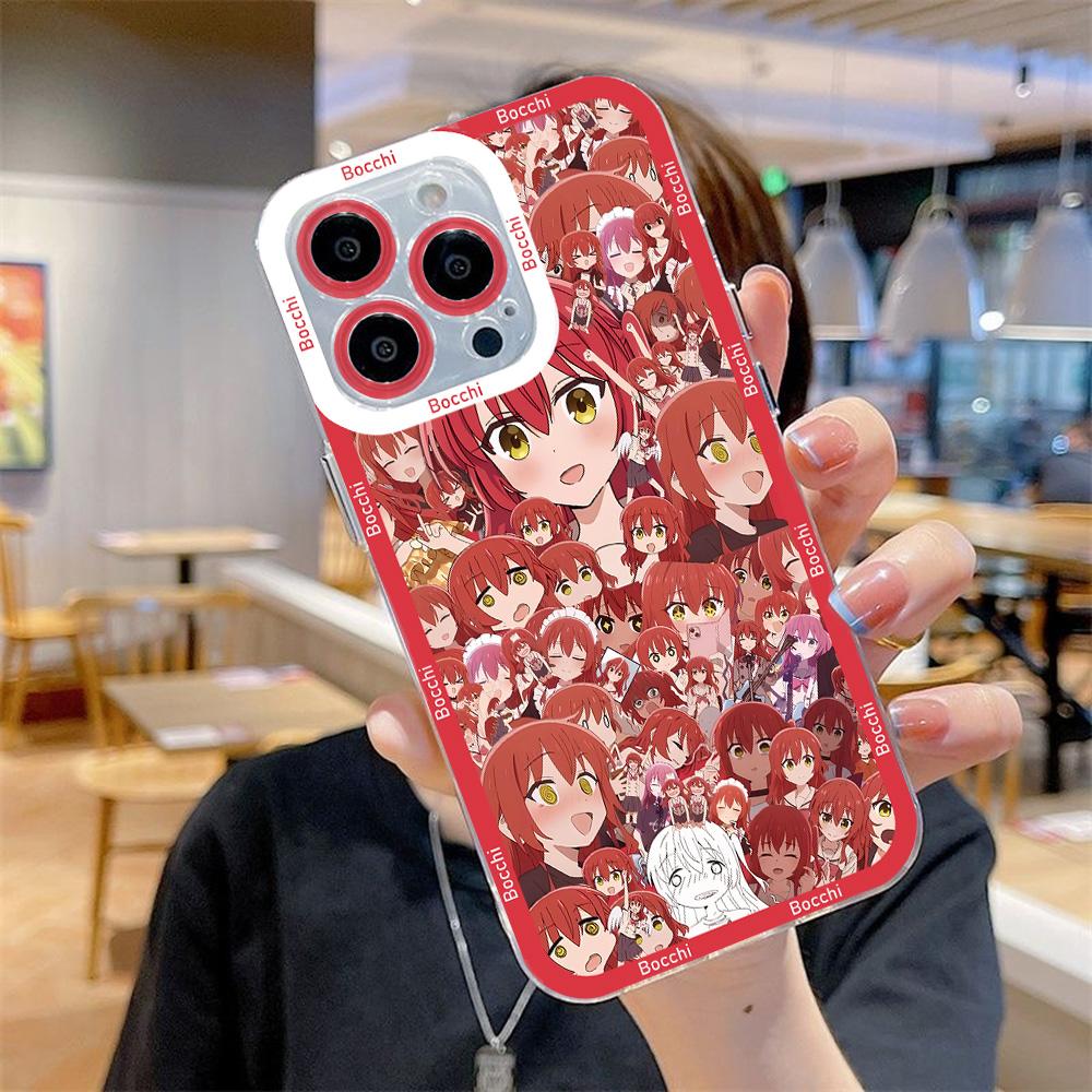 

Cute Bocchi The Rock Phone Case For IPhone 16 15 14 13 12 11 Mini Pro Max X XR XSMax 7 8 Plus SE20 Transparent Cover iPhone 7 8 SE20