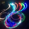 150CM RGB LED Fiber Optic Whip 360° Rotation More Modes and Effects Light Up Waving Holiday Lighting Fiber Optic Dance Whips