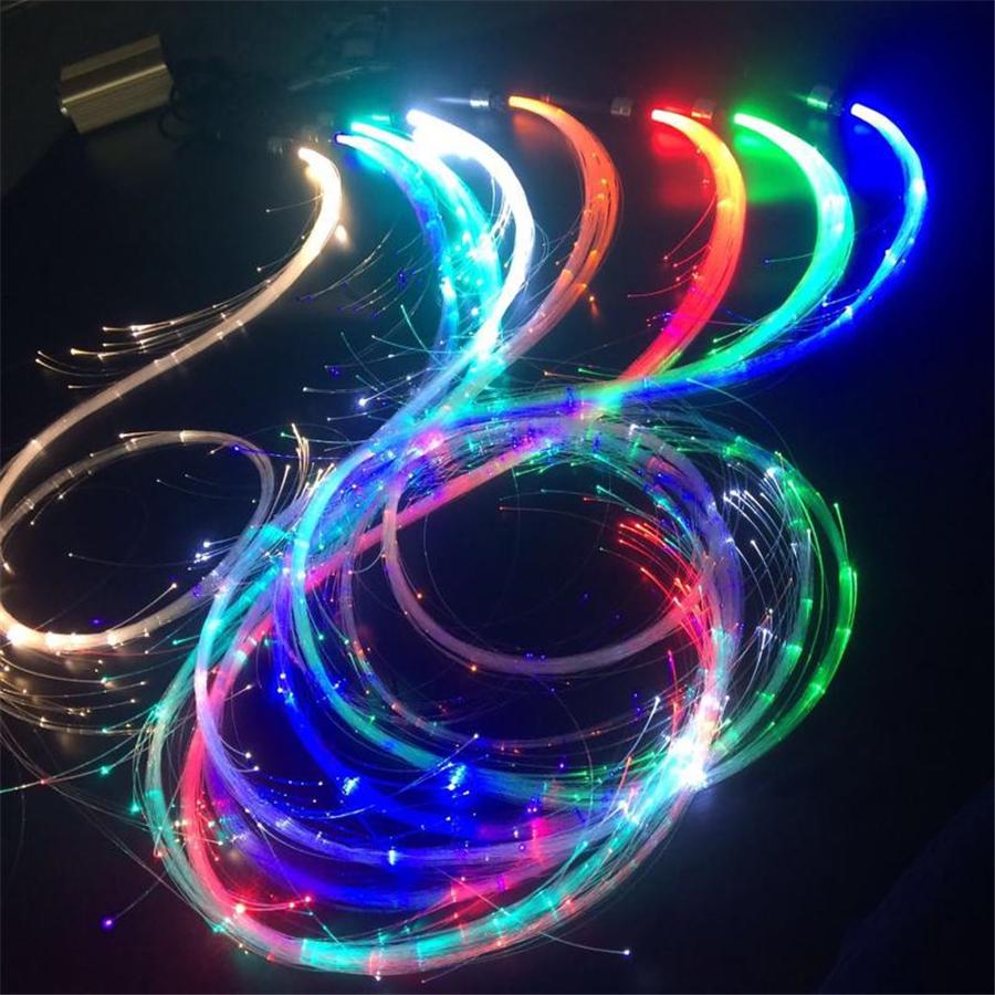 150CM RGB LED Fiber Optic Whip 360° Rotation More Modes and Effects Light Up Waving Holiday Lighting Fiber Optic Dance Whips