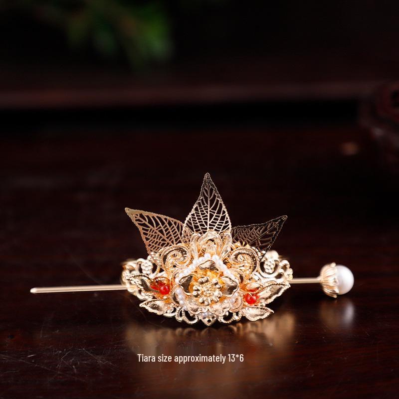 Handmade Wuxia Style Unisex Hair Crown Tiara and Hairpin