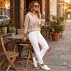 Maglione da Donna con Cappuccio Colorato a Maniche Lunghe Pullover Casual per l'Uso Quotidiano