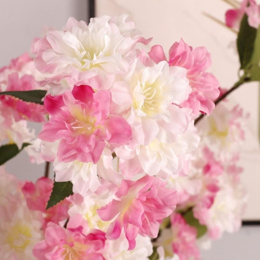 Green Leaves Faux Sakura Flower Branch Real Touch Simulation Floral Fake Flower  Mother's Day Gift