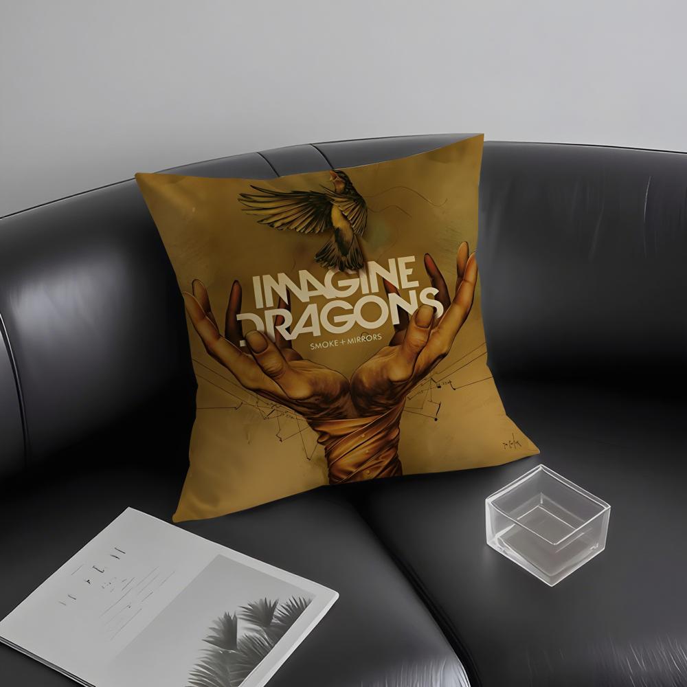 I-Imagine Dragonss Band Cushion Cover Pillowcase Ultra Soft Skin Friendly Fabric Cloud Like Comfort & Concealed Zipper