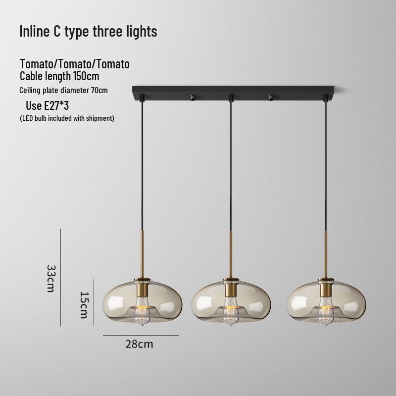 Nordic Industrial Glass Pendant Light for Cafe/Bar