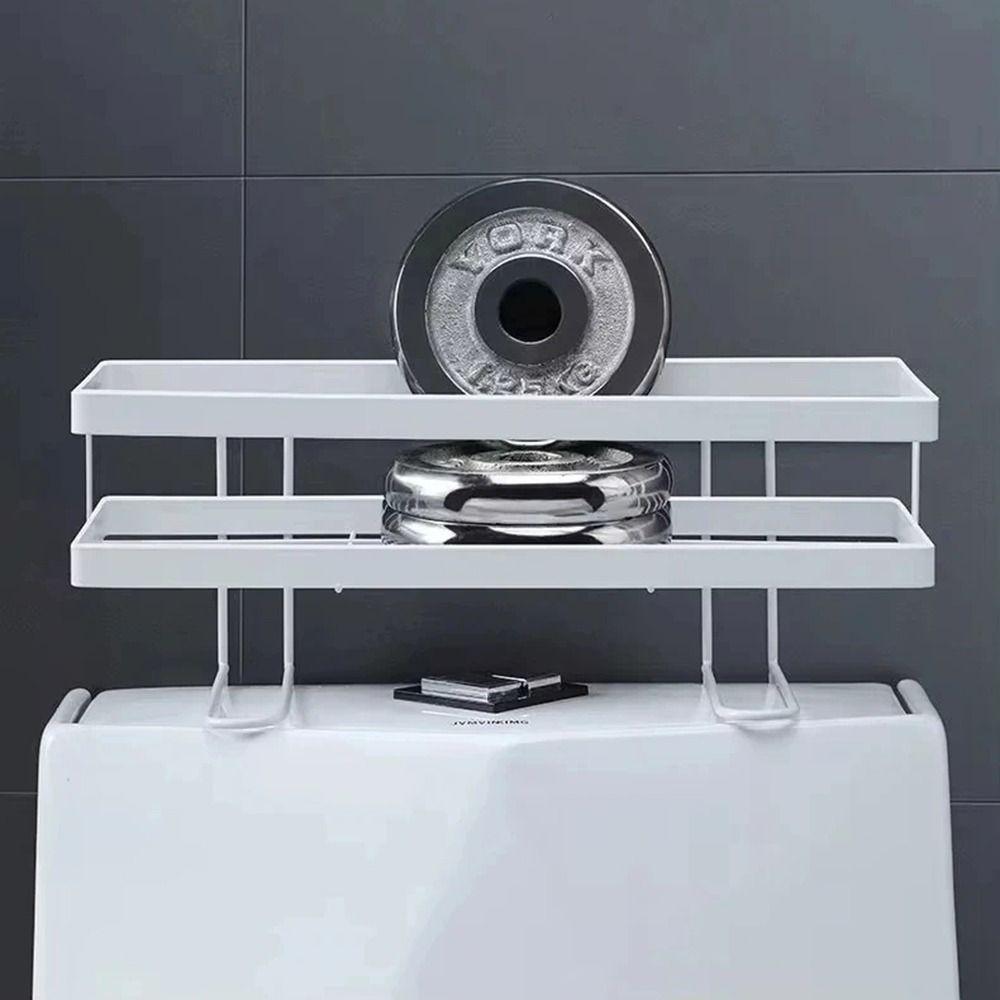 1Pcs Non Perforated Toilet Storage Rack Single Layer Shampoo Tray Durable Bathroom Shelf