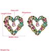 Women's Stud Earrings Creative Love Alloy Electroplated Colored Rhinestones Personalized Exaggerated Earrings