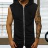 Sweatshirt-Weste, Reißverschluss, winddicht, dick, für Herren, mit Kapuze, ärmellos, Sweatshirt-Weste, Sport