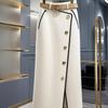 Matakawa Spring Autumn Women Skirts Fashion Chic Faldas Mujer A Line Elegant Simple Sweet Long Skirt