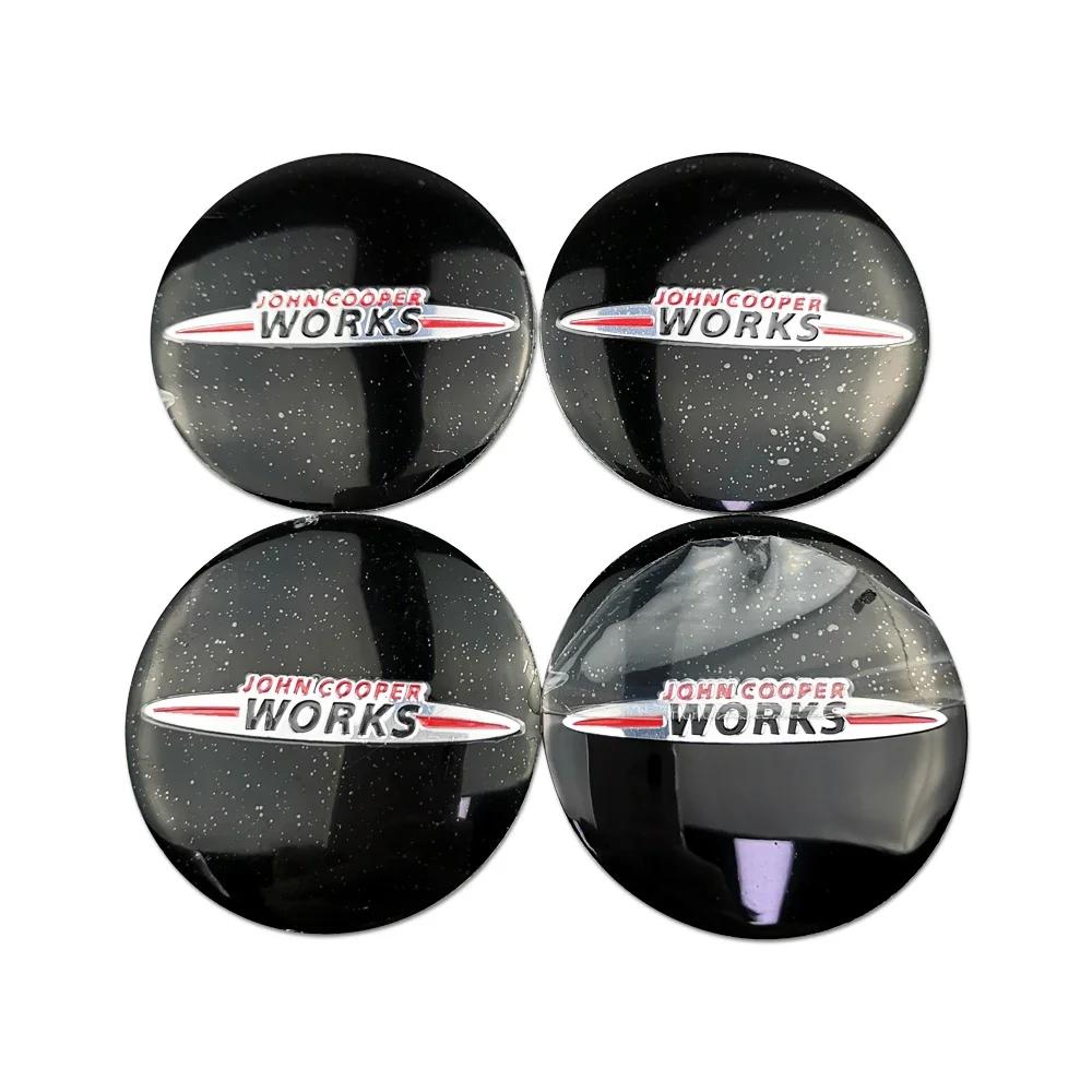 4pcs Car Decals Wheel Hub Center Stickers for Mini Cooper JCW R57 R58 R60 R50 R52 R53 R56 CLUBMAN COUNTRYMAN Logo Accessories