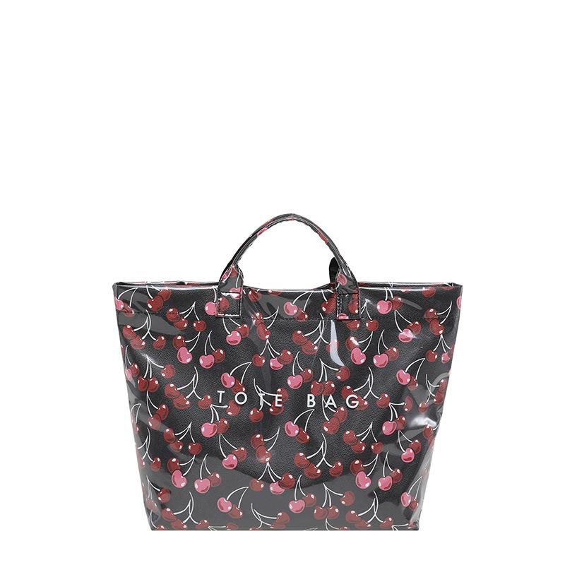 Bag New Cherry Printed Tote Bag Women'S Commuter Casual Fashion Large Capacity Handbag