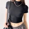 Style Half Turtleneck Base Shirt for Women In Spring and Summer New Slim Fit Inside Short T-shirt Outside White Top
