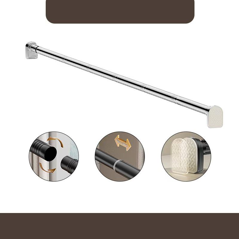 Ausziehbarer Duschvorhangstange aus Edelstahl ohne Bohren für Balkon und Fenster