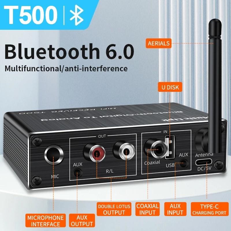 Δέκτης Ήχου Bluetooth 5.4 Μετατροπέας Ψηφιακού σε Αναλογικό 3.5mm AUX RCA Ομοαξονικό USB Συσκευή U-Disk Καραόκε Στερεοφωνικός Ασύρματος Προσαρμογέας