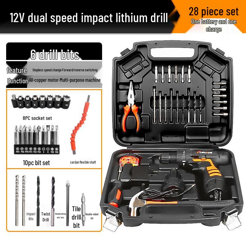 Multifunctional Electric Drill Set for Household & Car Repairs