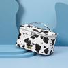 Cow Print Waterproof Cosmetic Travel Bag - Portable Skincare Organizer