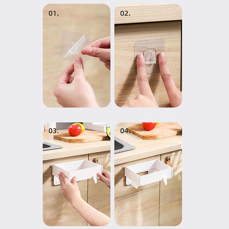 Trash Bag Holder Over Cabinet Foldable Kitchen Grocery Bag Holder Waste Bin Bag Holder Household Grocery Bag Holder For Dorm