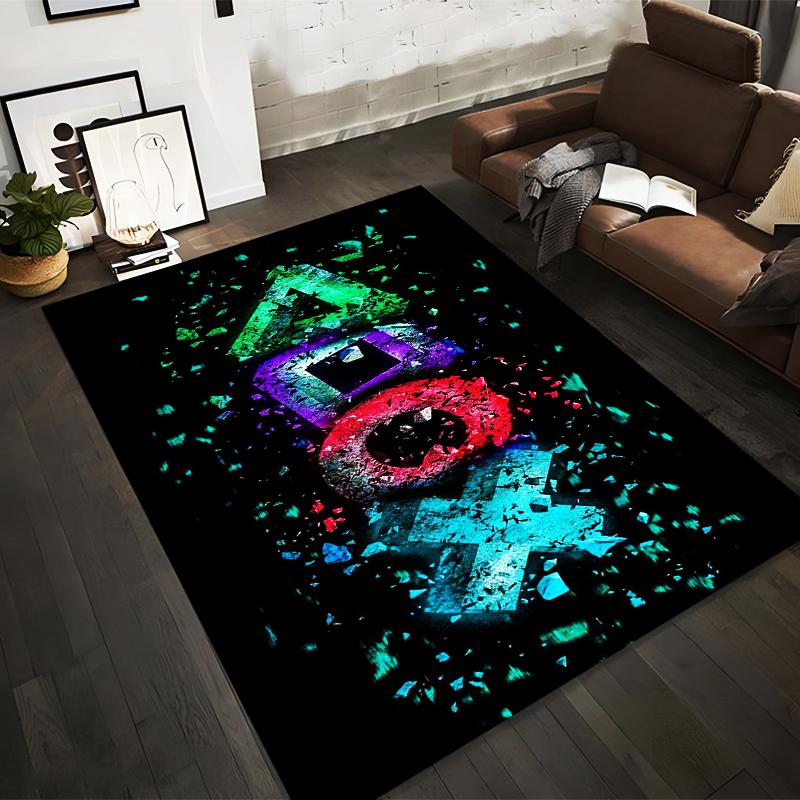 

Colorful Gaming Console Symbols Pattern Carpet for Living Room Decor Suitable for use as an anti-slip for living room bedroom sofas 40x60cm( 15x23in )
