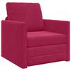 Fold Out Sofa In Burgundy 74 X 77 X 81 Cm Velvet