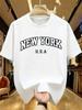 Funny New York Letter Fashion Print Casual Short Sleeve WoUnisex TShirt for Spring Summer Basics Ocollar Unisex WoUnisexs Clothing