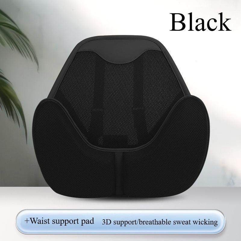 Summer Ice Silk Car Seat Cushion Universal Four Seasons Driver Waist Support Memory Cotton Ventilated Comfort Pad