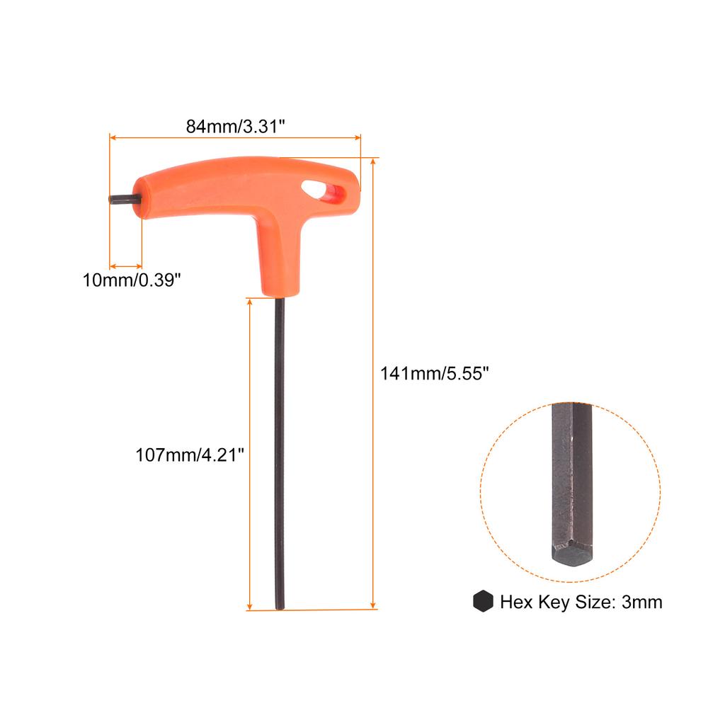 1/2pcs T-Handle Hex Key Wrench 2/3/4/5/6mm Metric T-Key Inner Hexagon Wrenches Spanner for Auto Household Repair Tool
