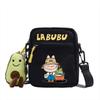 LABUBU canvas bag LABUBU peripheral small square bag doll nylon canvas lightweight simple versatile crossbody bag