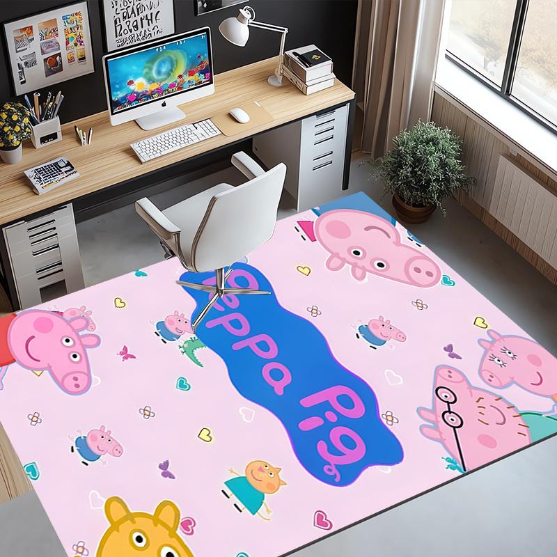 Peppa Pig Pattern Rug, Indoor/Outdoor Mat, for Picnic, Gameroom, Bedroom, Office, Living Room, Home Decor Carpet, Birthday Gift