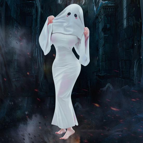 Figurine Dame Fantôme PVC Déguisement Fantôme Fille Anime Figurine Statue Halloween Effrayant Cosplay Fille Fantôme Décoration Ornement de Bureau Maison