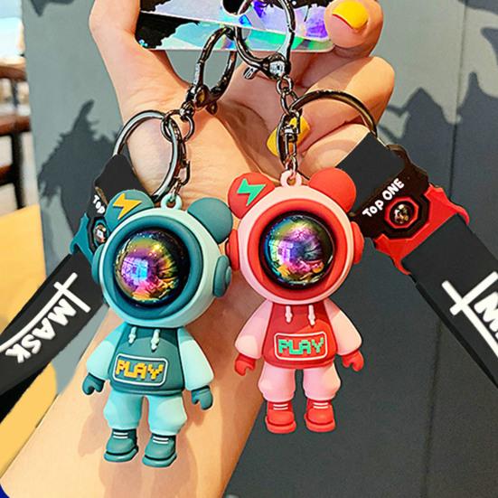 Key Chain Handmade DIY Tassels Anti-fall PVC Cute Colorful Bear Backpack Pendant Jewelry Accessories