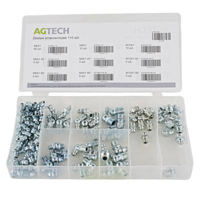 Complete Set for Grease Nipples Zerk Fittings Lubricators Packaging 100 Pieces