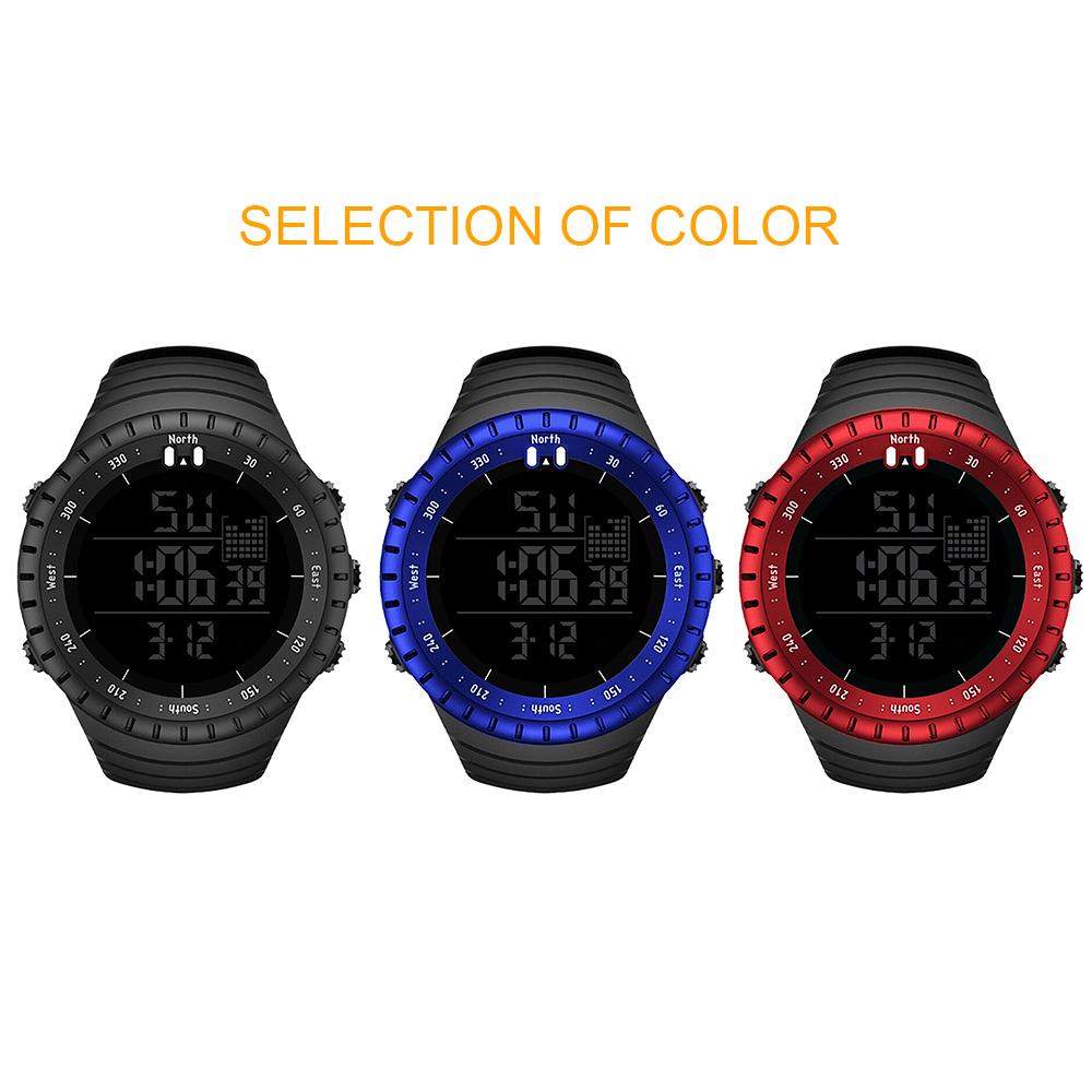 Mens Digital Watch Sport Watch LED Backlight Round Digital Display Time Day Date Alarm Stopwatch Wristwatch for Men Outdoor Sports