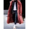 Vintage Faux Fur Winter Coat Men Thick Warm Overcoat British Style Loose Fit