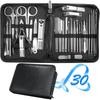 Manicure Set 30 In 1 Nail Clippers Red Flow & Toenail Clipper Kit Pedicure Travel Tools Nail Everything Prof Black 1 Set 30 In 1 Manicure