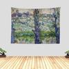 Bohemian Spring Landscape Tapestry Wall Hanging Art Print Rustic Floral Botanical Impressionist Home Decor for Living Room Bedro