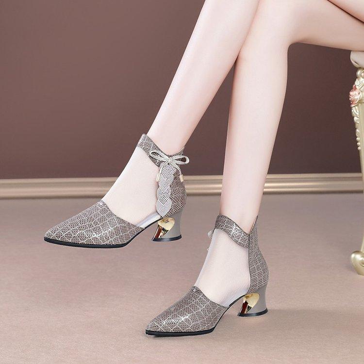 European and American Cool Boots Women's Mesh High Heels Women's Thick Heel Boots Fashion Hollow Mesh Boots Sandals