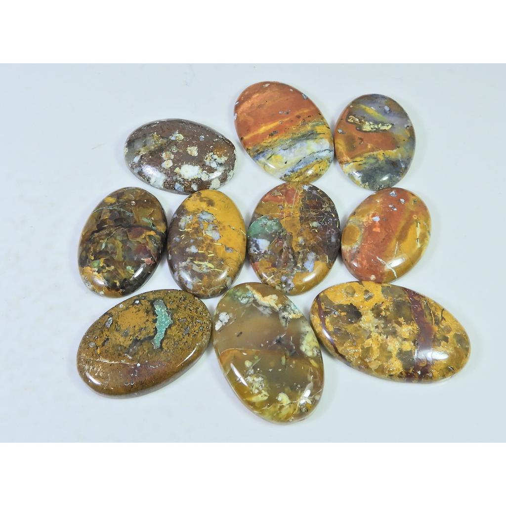 282Cts. Natural Forest Agate Oval Cabochon Loose Gemstone 10 Pcs Lot C-1960