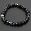 [ColanColan] FORCE 4 Bracelet, Dark Blue Tiger Eye, Negative Ion, Relaxing, Stylish (M-L (Inner Diameter Approx. 17cm))