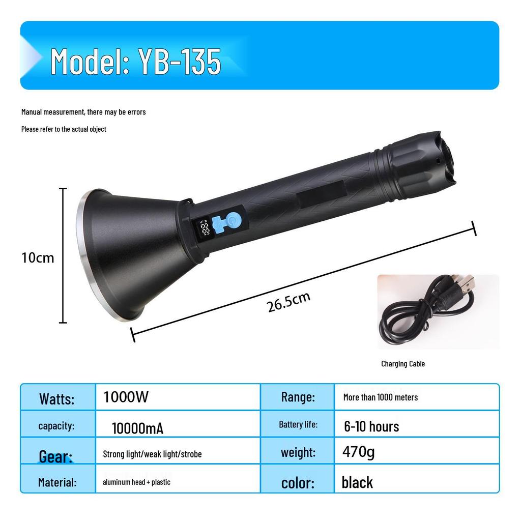 High Power Rechargeable Lantern: Super Bright, Long Battery Life, Handheld Spotlight for Security Patrol