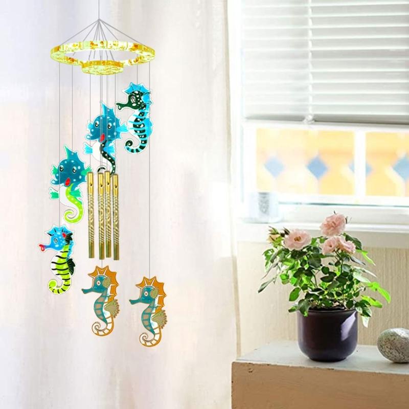Diy Hippocampus Wind Chime Crystal Epoxy Mold Keychain Pendant Wall Hanging Curtain Wind Chime Mirror Silicone Mold