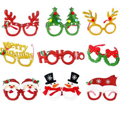 12Pcs Christmas Glasses Glitter Party Glasses Frames Xmas Decoration Costume Eyeglasses for Christmas Parties Holiday Favors