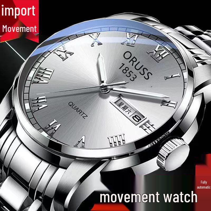 Montre Suisse Automatique Lumineuse en Acier Inoxydable avec Calendrier pour Homme – Quartz Style Coréen pour Couples