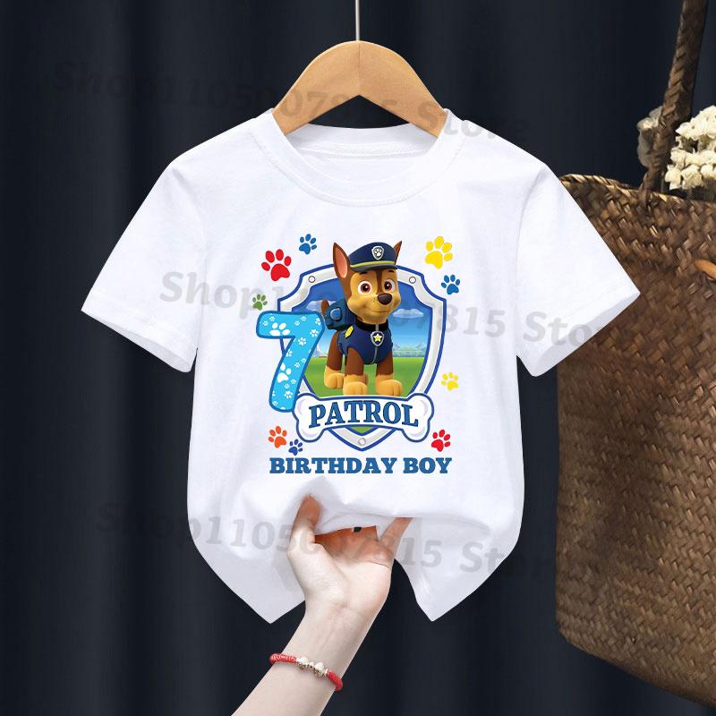 Cute Children's T-Shirt Cartoon Number Print Short Sleeve Summer Fashion Birthday Gift