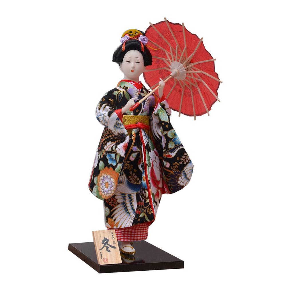 Ethnic Japanese Geisha Dolls Oriental Ancient Kabuki 12" Vintage Style Collectible Figurine Asian Geisha Doll for Shelf Decor