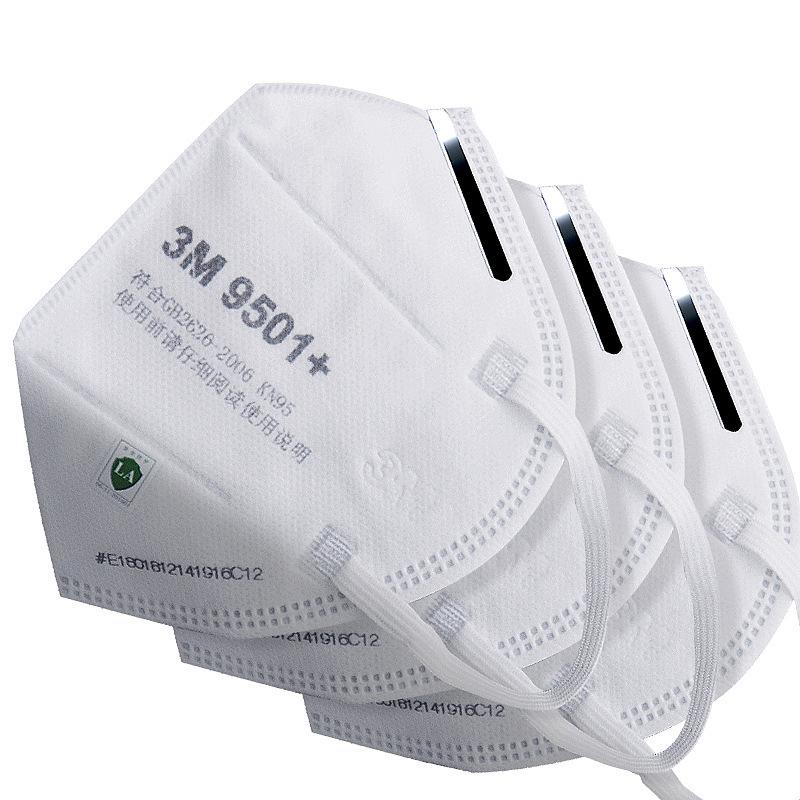 3M 9501+/9502+ KN95 Head-Mounted Comfortable Self-Priming Particulate Filter with Eco-Friendly Packaging 9501+ Ear Straps Eco Packaging Single Price