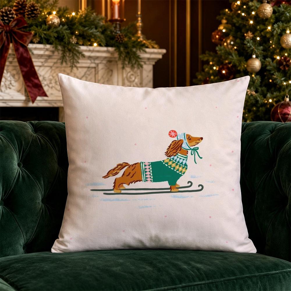 Christmas Cute Cartoon Pillow Covers Pattern Cushion Cover Suitable for Sofa Bedroom Car Pillow Cover