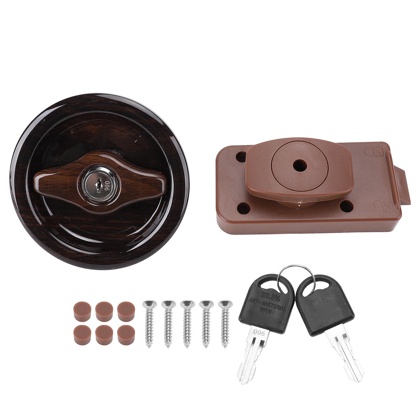 

RV Bathroom Door Lock Round Knob with Key Waterproofing Privacy Door Knob for Motorhome Camping